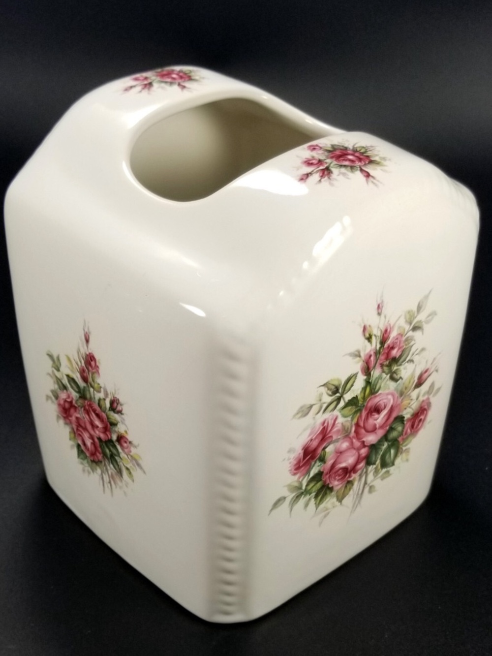 Vintage Athena Rose Rhapsody Ceramic Tissue Box Cover - Picture 2 of 8